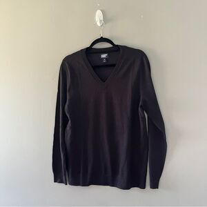 Lands End Navy Blue V Neck Sweater Pullover Size Medium